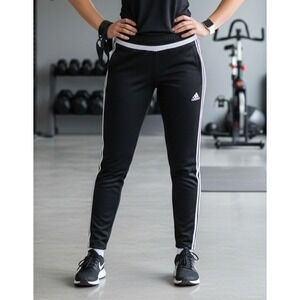Adidas Climacool Track Pants 3-Stripes Ankle Zip Activewear Black Women's Size S